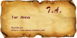 Tar Anna névjegykártya